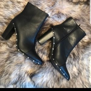 Black studded Justfab Maryanne booties